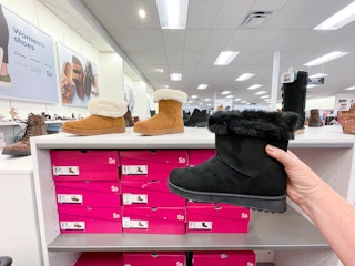 boots and shoe boxes in store