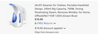 steamer Amazon receipt