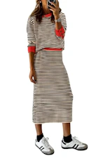 PRETTYGARDEN Women's Skirt Set