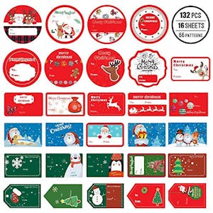 132-Pc Christmas Tag Stickers