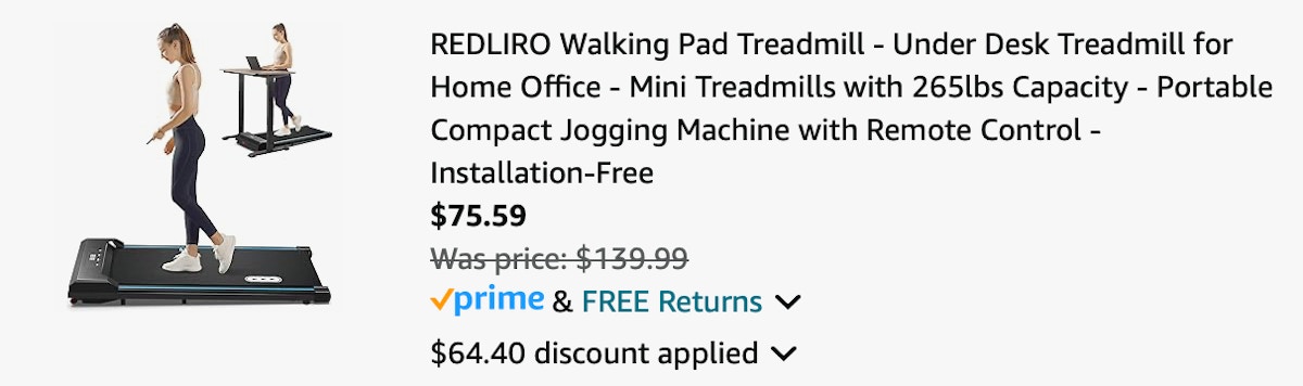 Walking Pad Treadmill  Amazon Receipt