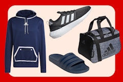 Huge Adidas Sale: $8 Adult Slides, $24 Sneakers, $12 Duffle Bags, and More card image