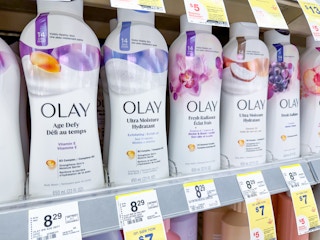 olay body washes on walgreens shelf