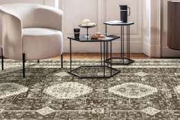 a rug in a living room