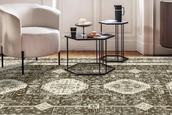 a rug in a living room