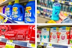 dollar general xtra, colgate, degree, febreze 4-photo collage