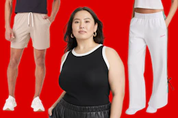 Men's shorts, Women's Plus Tan & Women's Champion Sweatpants