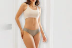 woman wearing a pair of grey underwear