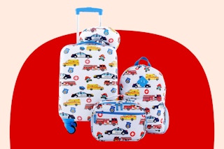 a kids luggage set with cars on it from Kohl's 