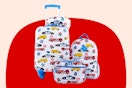a kids luggage set with cars on it from Kohl's