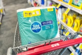 package of toilet paper in a cart