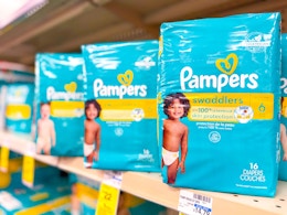 pampers swaddlers  on shelf in cvs