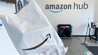 amazon backage being held in ana amazon hub
