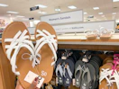 so sandals on hangers in store