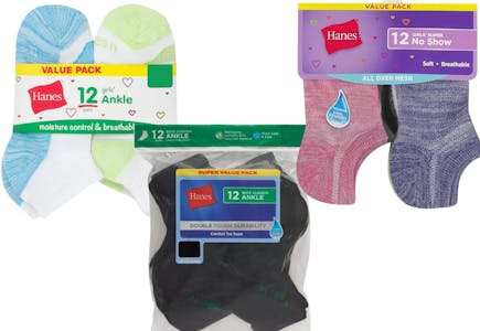 Hanes Kids' 12-Pack Socks