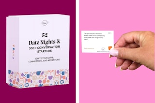 Dessie Couples Game Box (2 stock images) the game box packaging and a card being held 