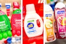 collage with raw sugar, softsoap, and all products