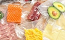 food seeled into vacuum sealer bags