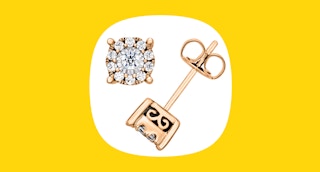 diamond stud earrings in rose gold