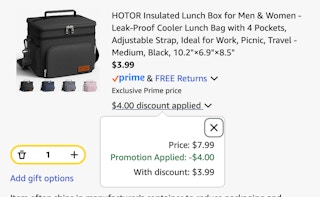 lunch box Amazon receipt