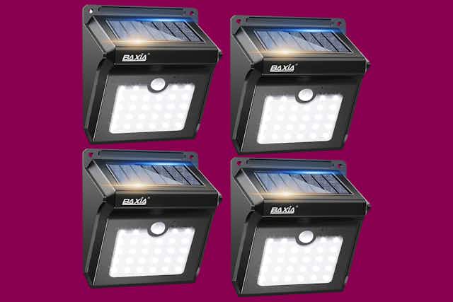 Solar Outdoor Lights 4-Pack, as Low as $13.49 on Amazon (Reg. $33) card image