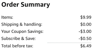 an amazon order summary ending in $6.49
