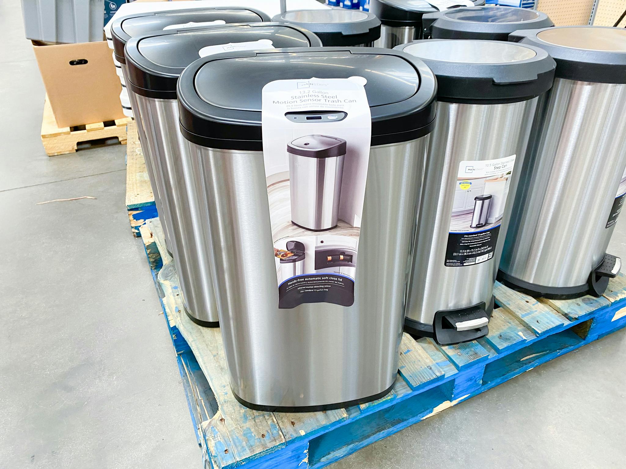 Mainstays Motion Sensor Trash Can, 45 at Walmart The Krazy Coupon Lady
