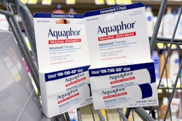 aquaphor healing ointment tubes in a cart
