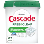 Cascade Free & Clear Dishwasher Pods