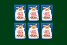 canine carry out treats on a green background