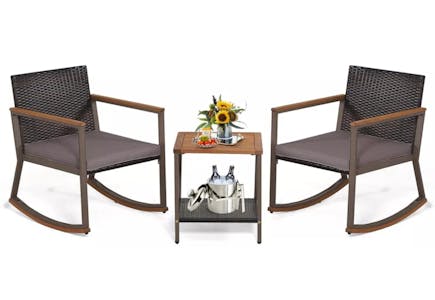Costway Patio Rocking Chair Set