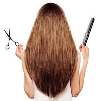 brown hair and hairdresser's tools