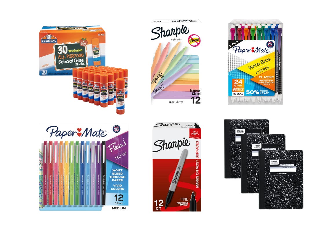6 School Supply Items