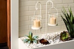 Lifestyle image of Magnolia (Hearth & Hand) Outdoor Stake Candle Lanterns