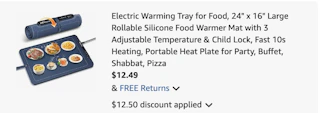 warming tray Amazon receipt
