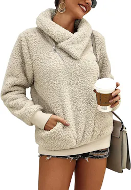 KIRUNDO Women's Sherpa Pullover
