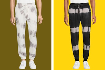 2 tie dye colors of the No Boundaries adult sweatpants (all gender)