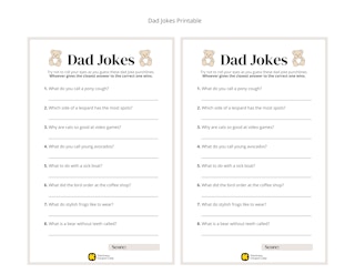 Dad Jokes baby shower game