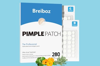280 count pimple patches on blue background 