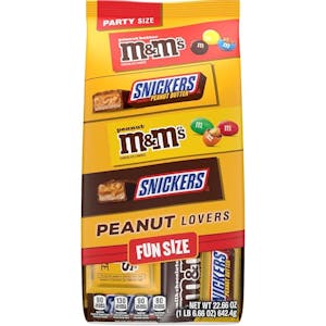 2 M&M's and Snickers Candy Bag