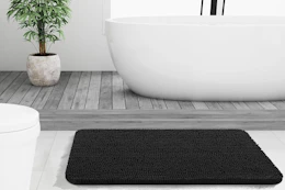 bath mat on a bathroom floor