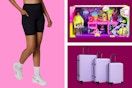 Women's bike shorts, a 3-piece purchase luggage set & a Barbie playset