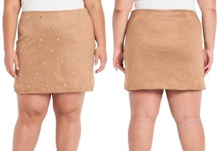 Future Collective Brown Suede Skirt