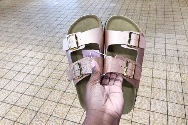 Birkenstock-Inspired Footbed Sandals, Only $9.99 at Aldi card image