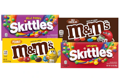 4 M&M's and Skittles Candy Boxes
