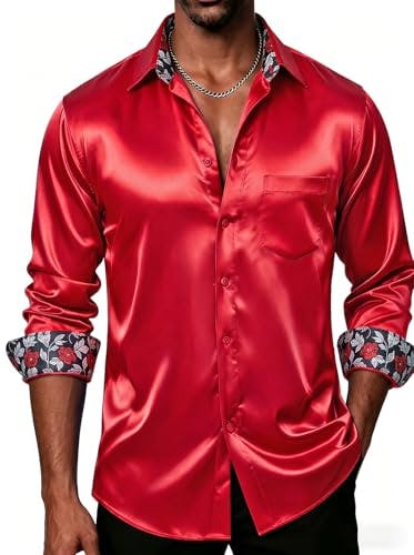 Men's Satin Dress Shirt