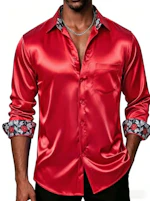 Men's Satin Dress Shirt