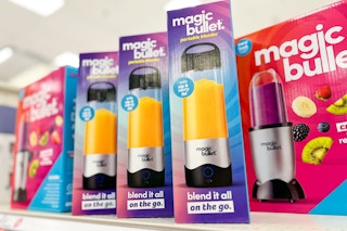 magic bullet portable blenders sitting on a target shelf