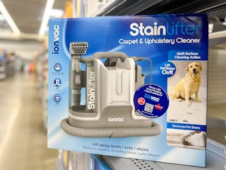 the IonVac Stain Lifter package on a Walmart shelf