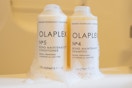 olaplex shampoo and conditioner on a tub